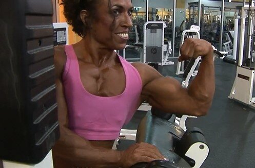 Big Jackie Preacher Pumping Steel at the Gym