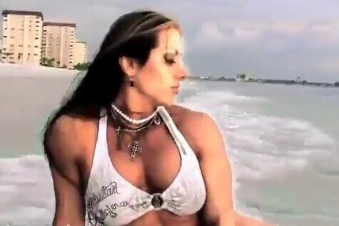 Hot FBB Posing Around the Pool and Beach